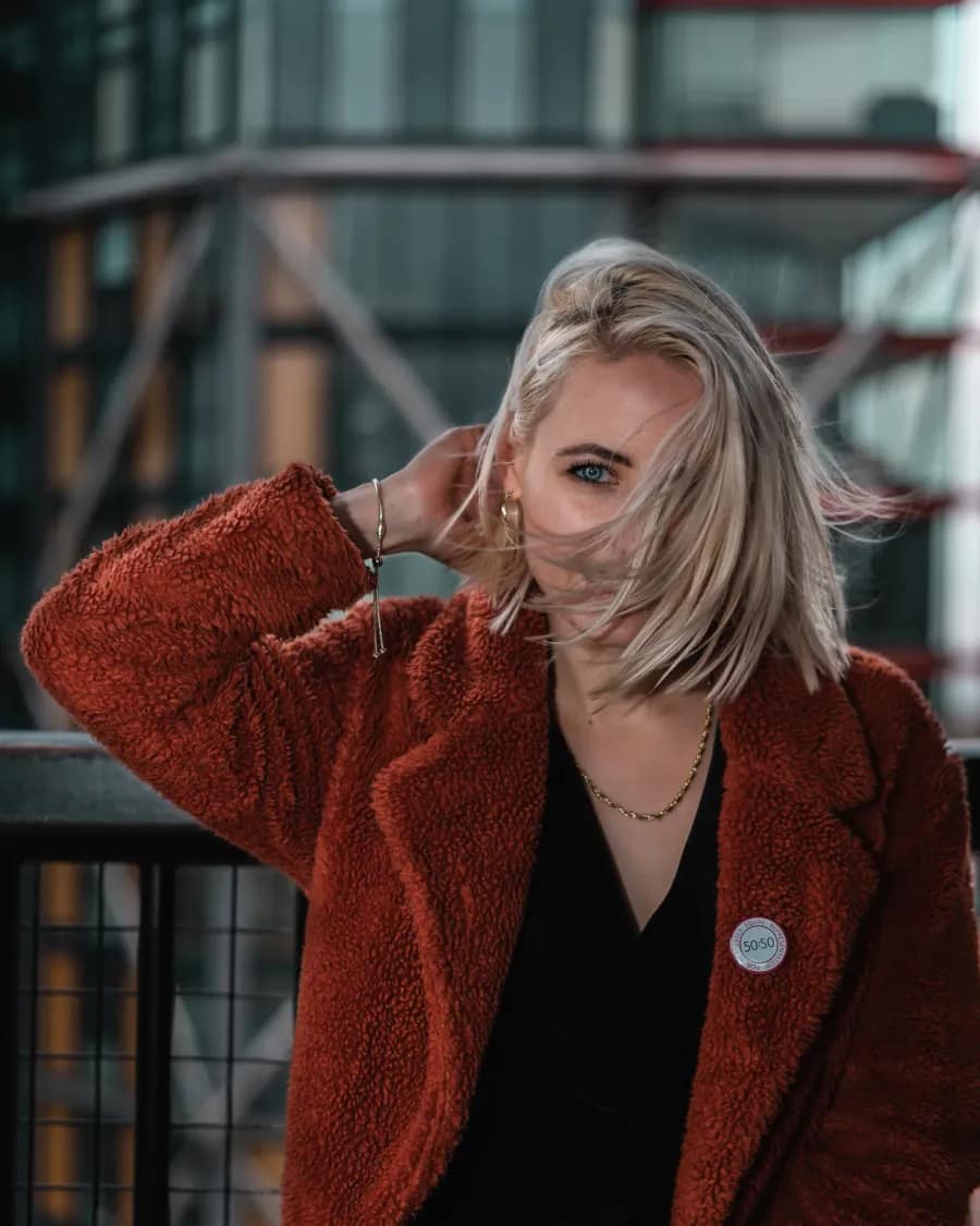 Street-style fashion portrait in a red jacket by Immortal Photography