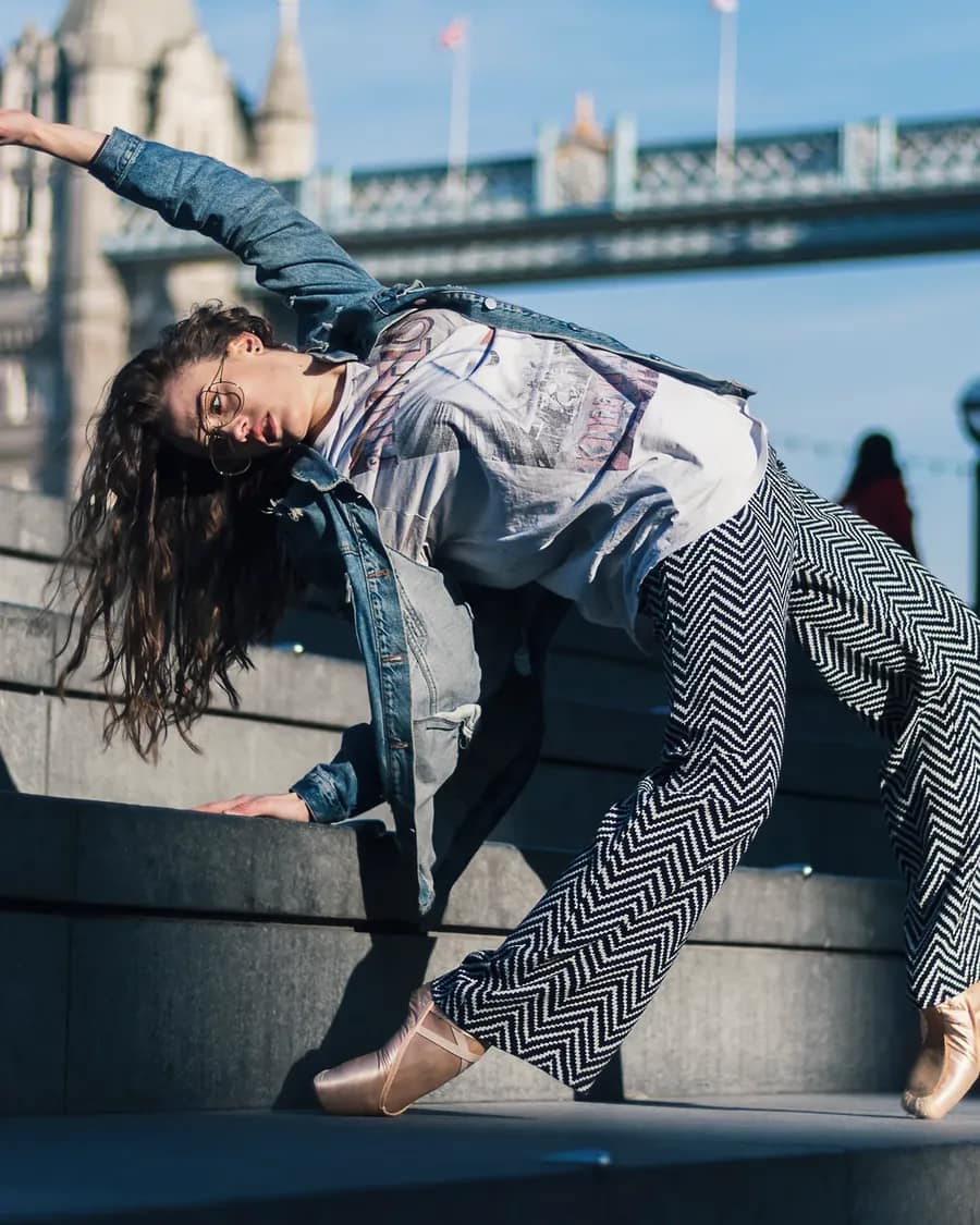 Fashion portrait with movement on location in London by Immortal Photography