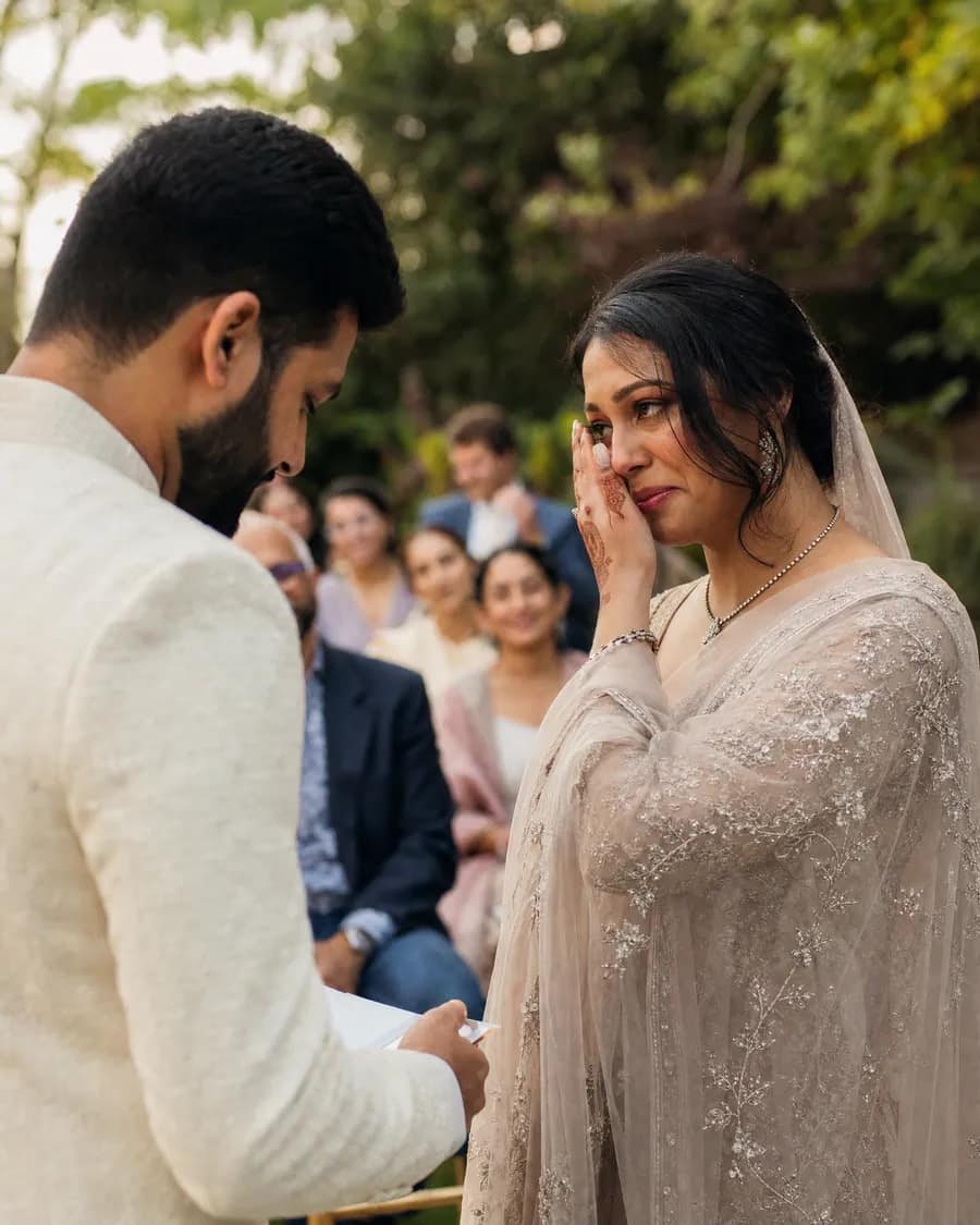 Small wedding ceremony moment by a Cambridge wedding photographer by Immortal Photography